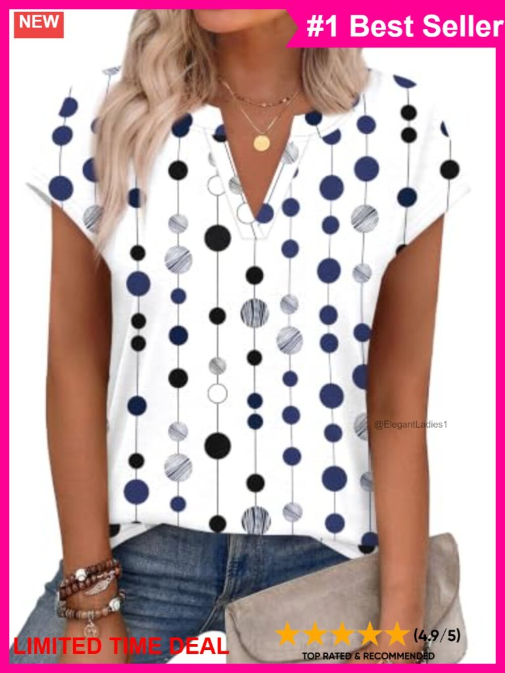Womens Summer V Neck Cap Sleeve Loose Fit Business Casual T Shirt